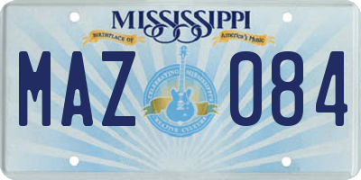 MS license plate MAZ084