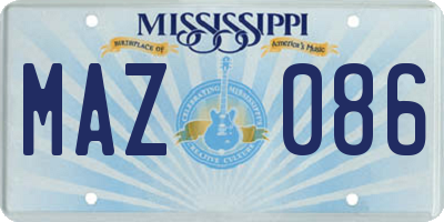 MS license plate MAZ086
