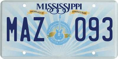 MS license plate MAZ093