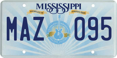 MS license plate MAZ095