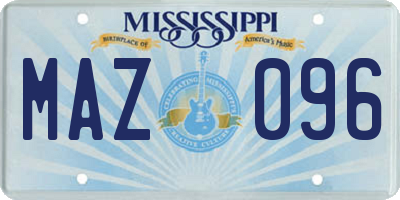 MS license plate MAZ096