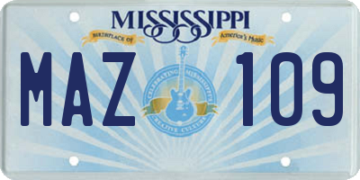 MS license plate MAZ109