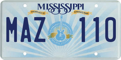 MS license plate MAZ110