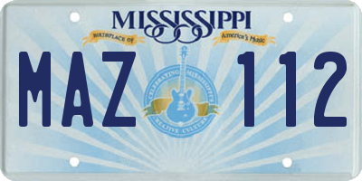 MS license plate MAZ112