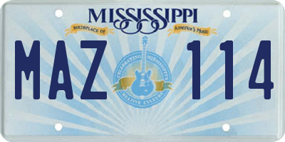 MS license plate MAZ114