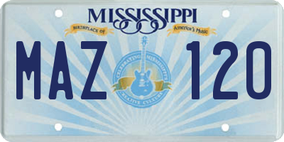 MS license plate MAZ120