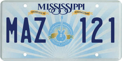 MS license plate MAZ121