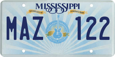 MS license plate MAZ122