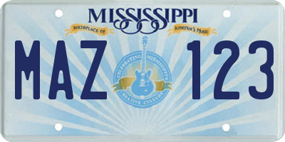 MS license plate MAZ123