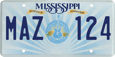 MS license plate MAZ124