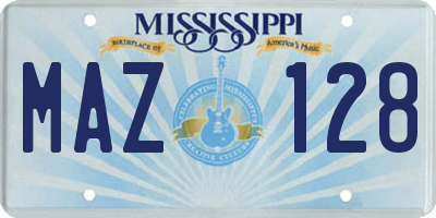 MS license plate MAZ128