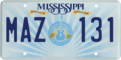 MS license plate MAZ131