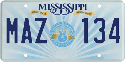 MS license plate MAZ134