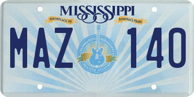 MS license plate MAZ140