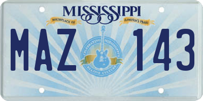 MS license plate MAZ143