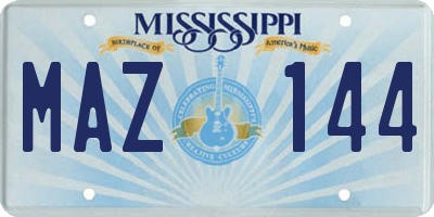 MS license plate MAZ144