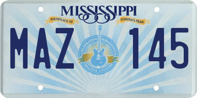 MS license plate MAZ145