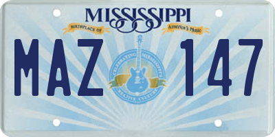 MS license plate MAZ147