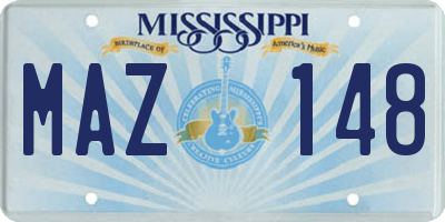MS license plate MAZ148