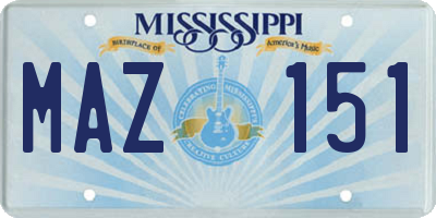 MS license plate MAZ151