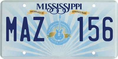 MS license plate MAZ156