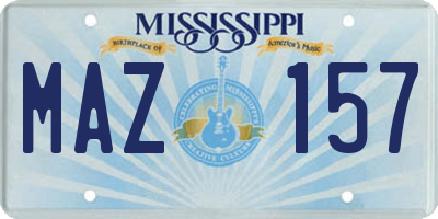 MS license plate MAZ157