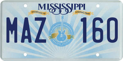 MS license plate MAZ160