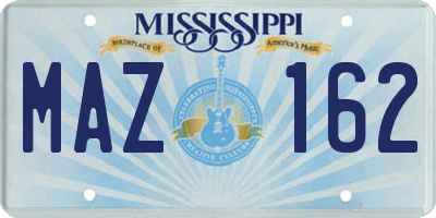 MS license plate MAZ162