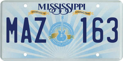 MS license plate MAZ163