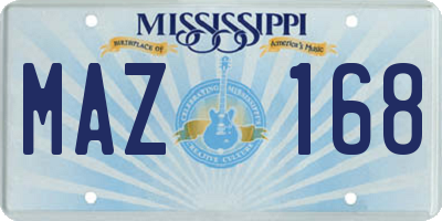 MS license plate MAZ168