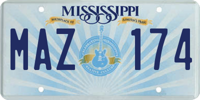 MS license plate MAZ174