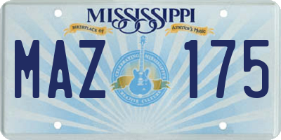 MS license plate MAZ175