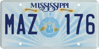 MS license plate MAZ176