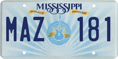 MS license plate MAZ181