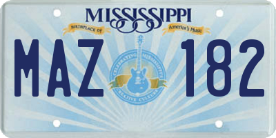 MS license plate MAZ182