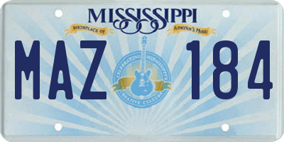 MS license plate MAZ184