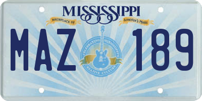 MS license plate MAZ189