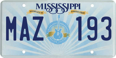 MS license plate MAZ193