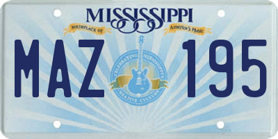 MS license plate MAZ195