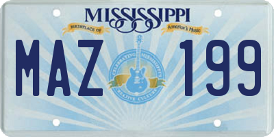 MS license plate MAZ199