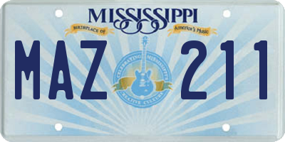 MS license plate MAZ211