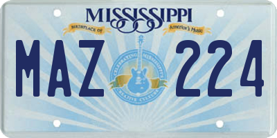 MS license plate MAZ224