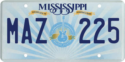 MS license plate MAZ225