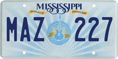 MS license plate MAZ227