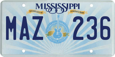 MS license plate MAZ236