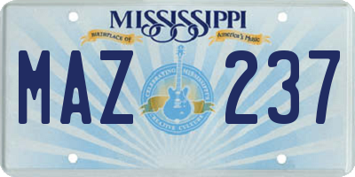 MS license plate MAZ237