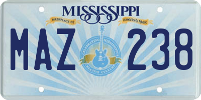MS license plate MAZ238
