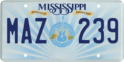 MS license plate MAZ239