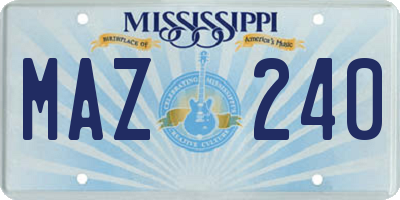 MS license plate MAZ240