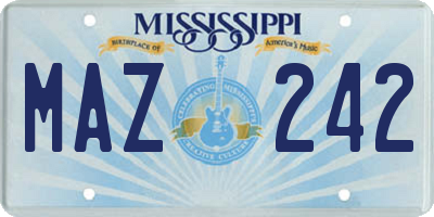 MS license plate MAZ242
